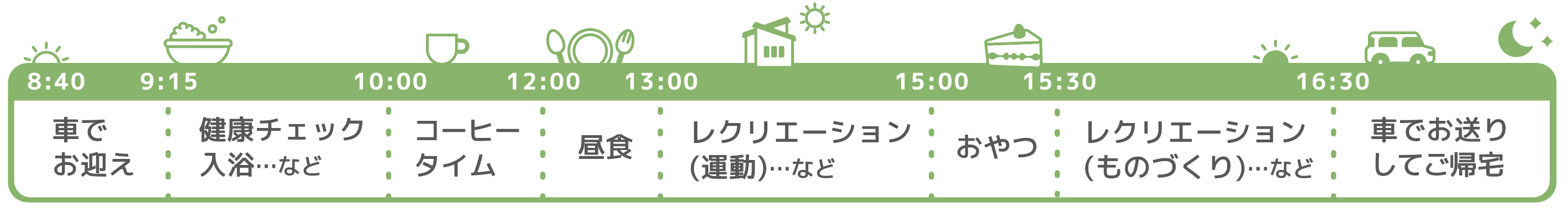 Lacasa春夏秋冬デイサービス1日の流れ